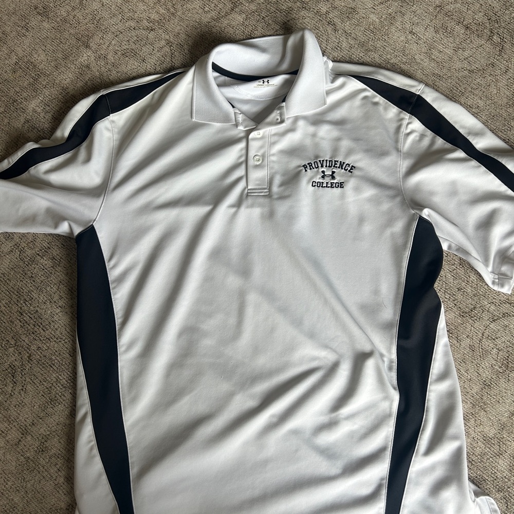 Under Armour White and Black Performance Polo Shirt
